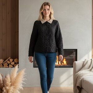 Lounardi Collection Black Textured Button-Up Shirt